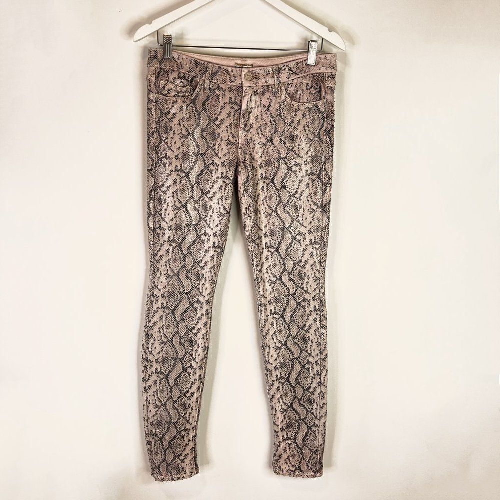 Mother The Looker Natural Born Charmer Pink Snake Pants